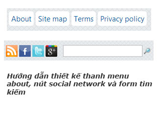 html css cho thanh menu about