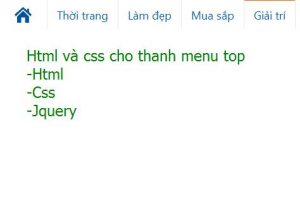 html css jquery cho thanh top menu
