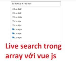 Live Search Array Vue Js